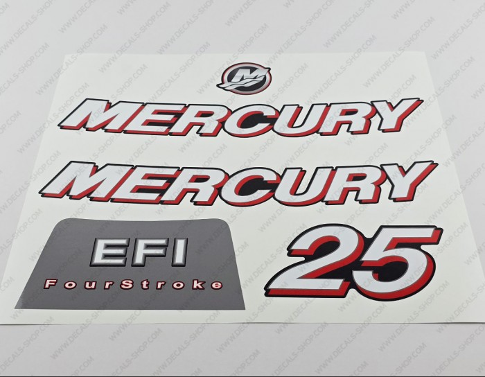 Mercury 25HP Four Stroke EFI 2006-2012 Set Outboard Decal Kit